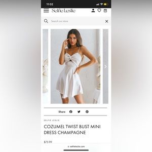 BRAND NEW Selfie Leslie champagne mini dress in size small